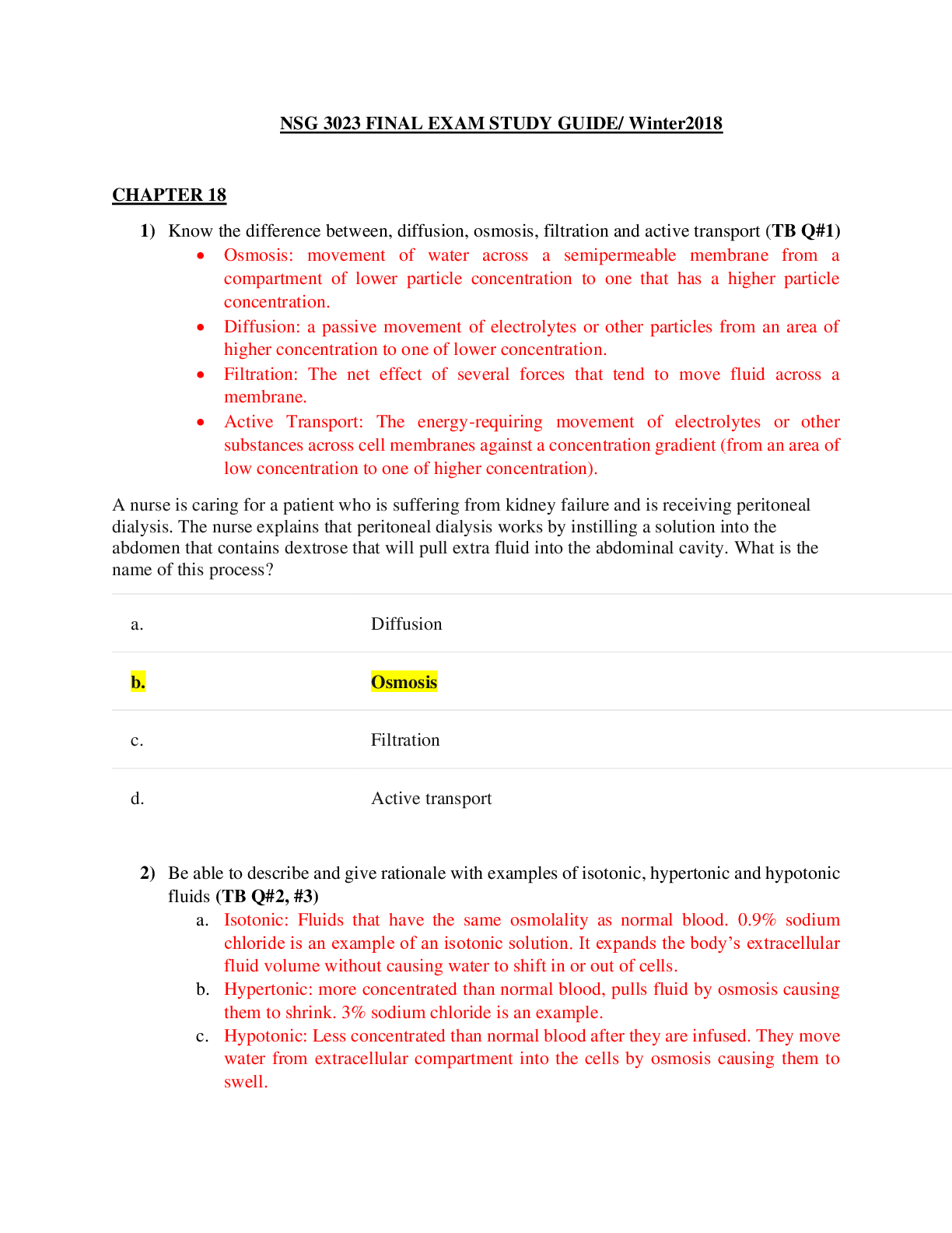 Preview of NSG 3023 Final Exam Study Guide